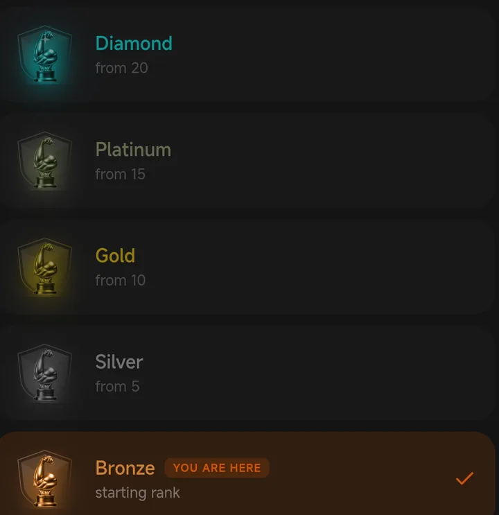 Flawless rank ladder for an exercise