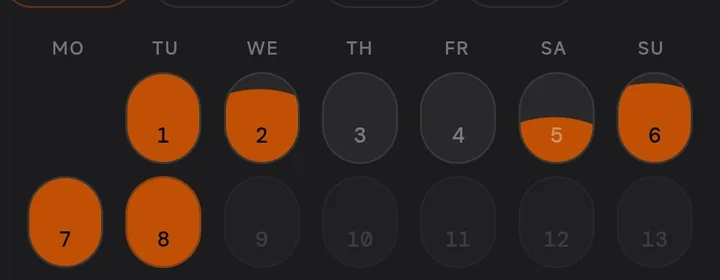 Flawless streak calendar