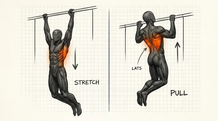Pull-Up — hand-drawn exercise illustration from Flawless