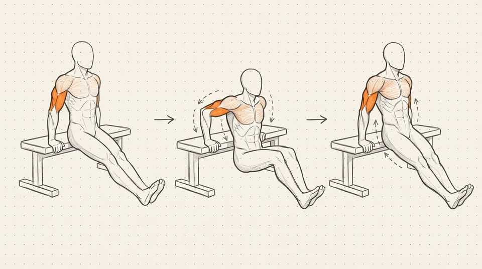 Illustration of Bench Dips