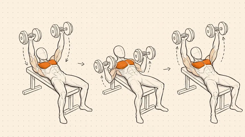 Illustration of Dumbbell Bench Press