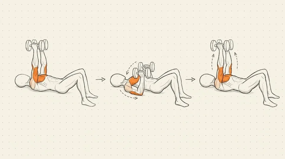 Illustration of Dumbbell Floor Press
