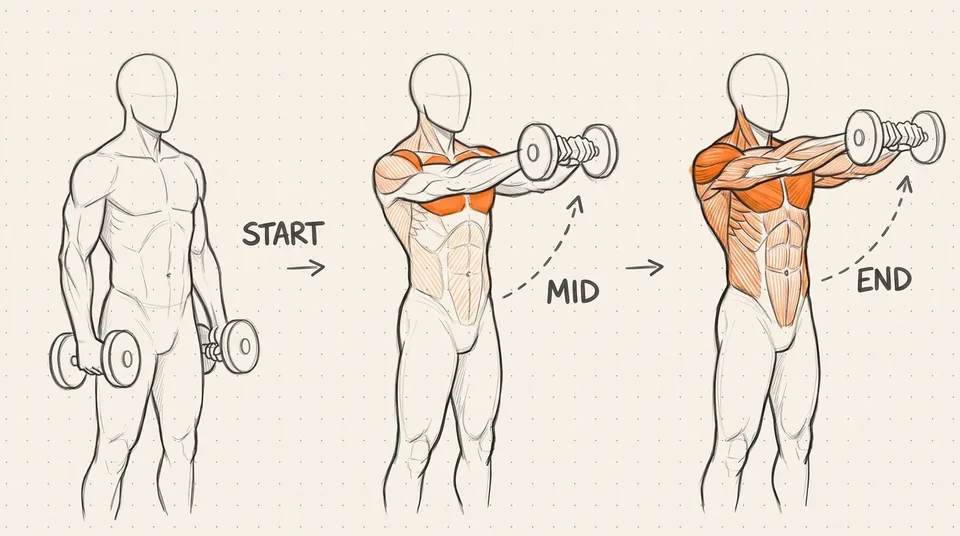 Illustration of Dumbbell Front Raise