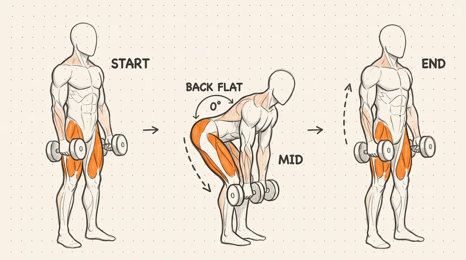 Illustration of Dumbbell RDL