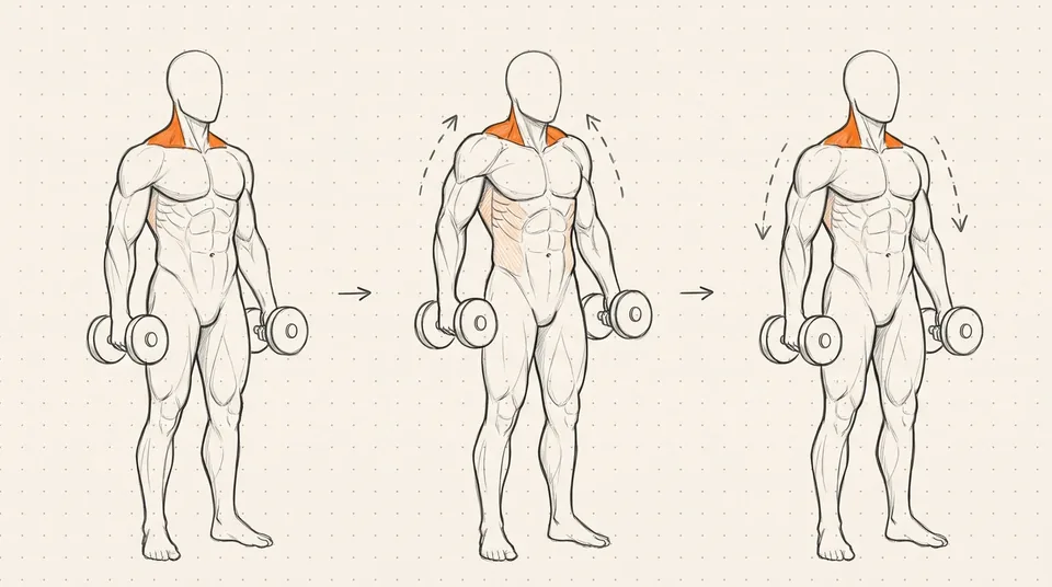 Illustration of Dumbbell Shrugs