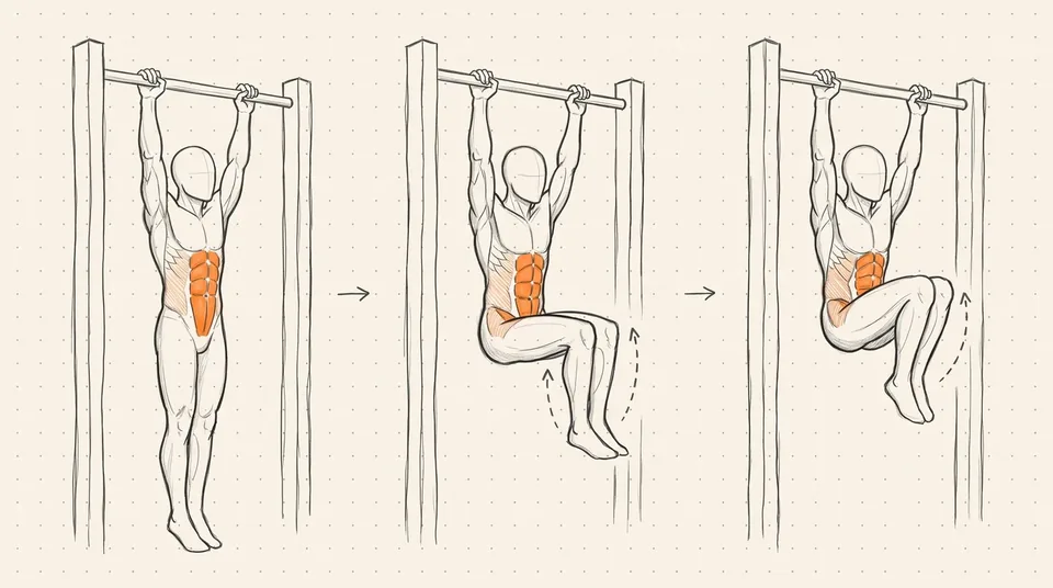 Illustration of Hanging Knee Raise