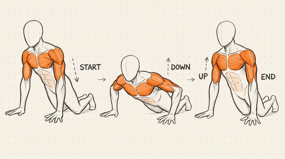 Illustration of Knee Push-Up