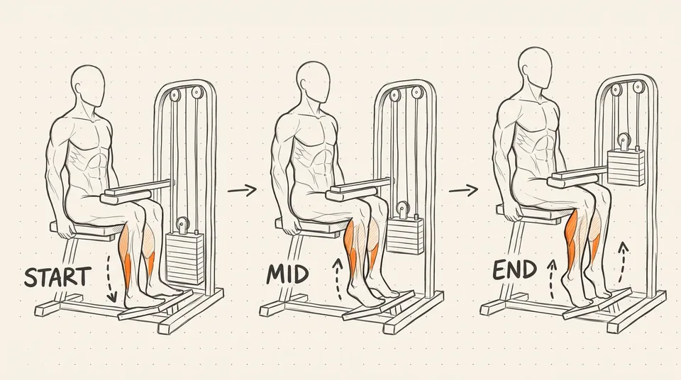 Illustration of Machine Seated Calf Raise