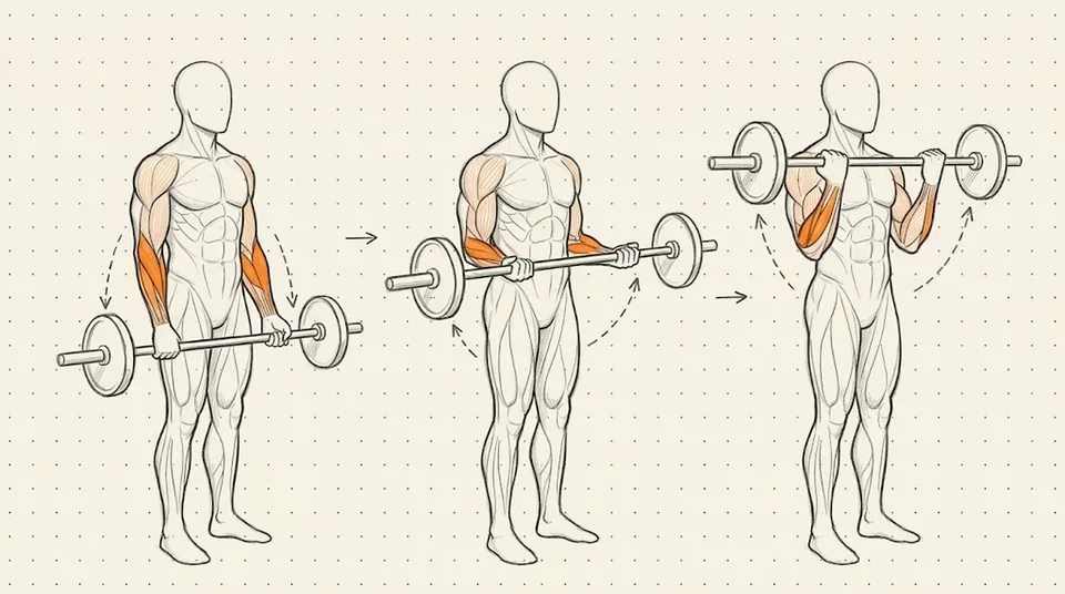 Illustration of Reverse Barbell Curl