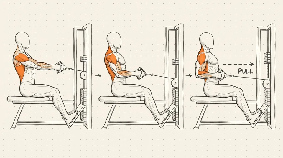 Illustration of Seated Cable Row