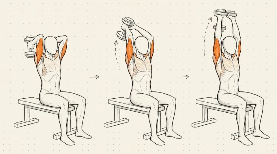Illustration of Seated Triceps Extension