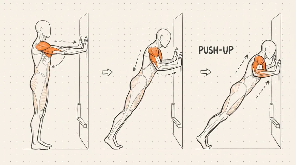 Illustration of Wall Push-Up